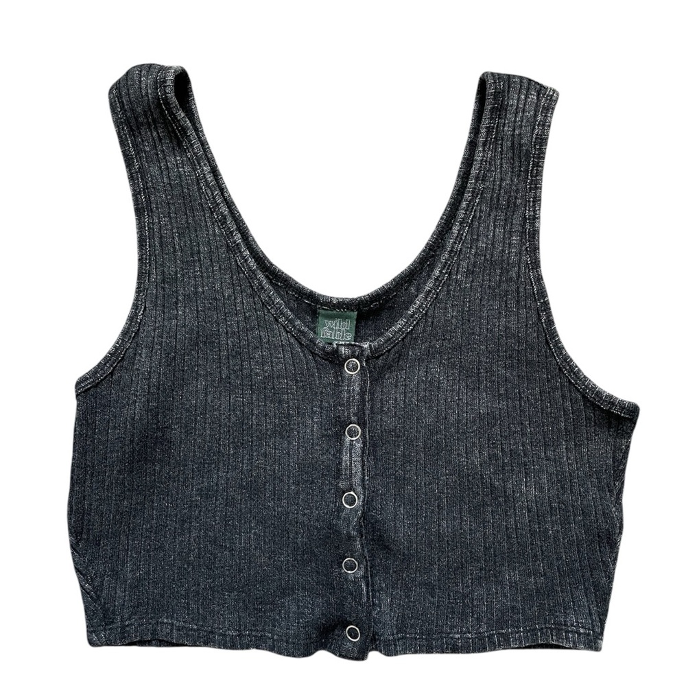 Wild Fable Black Ribbed Crop Top